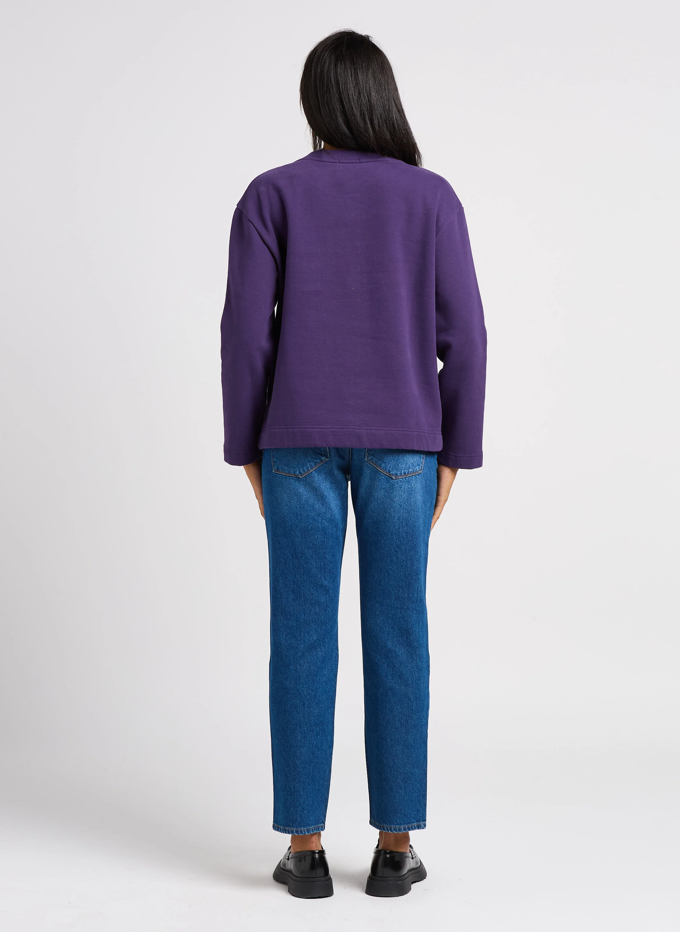MAMOUR - Sweat oversize col rond sérigraphié en coton mélangé | Violet