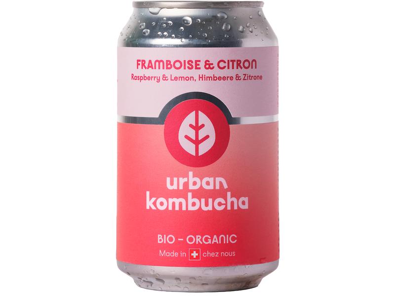 Urban Drinks Bio Kombucha – Himbeere & Zitrone 0.33 l Der Bio Craft-Kombucha aus der Schweiz