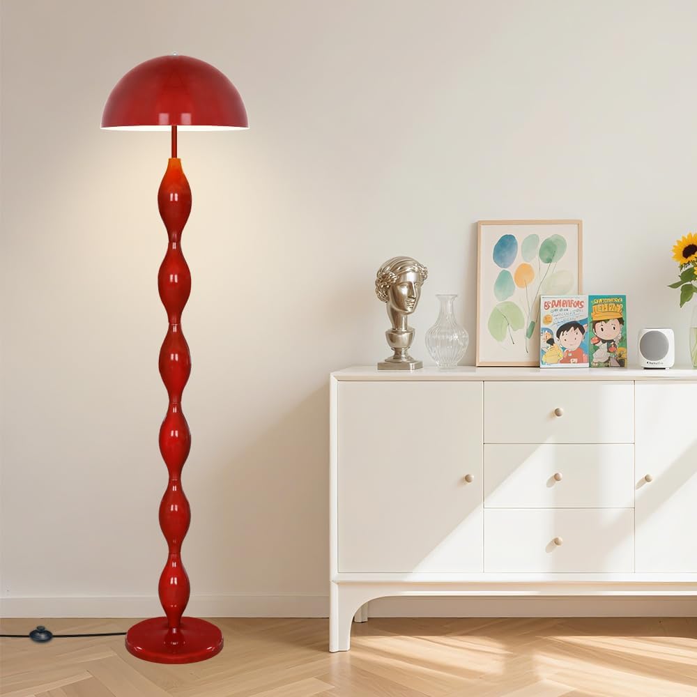 ELINKUME Einzigartige Stehleuchte für das Wohnzimmer, kreative funky rote LED-Pilzlampe 63'mit 3 variablen Farben, moderne Stehleuchtes für das Schlafzimmer,das Büro,die Ecke