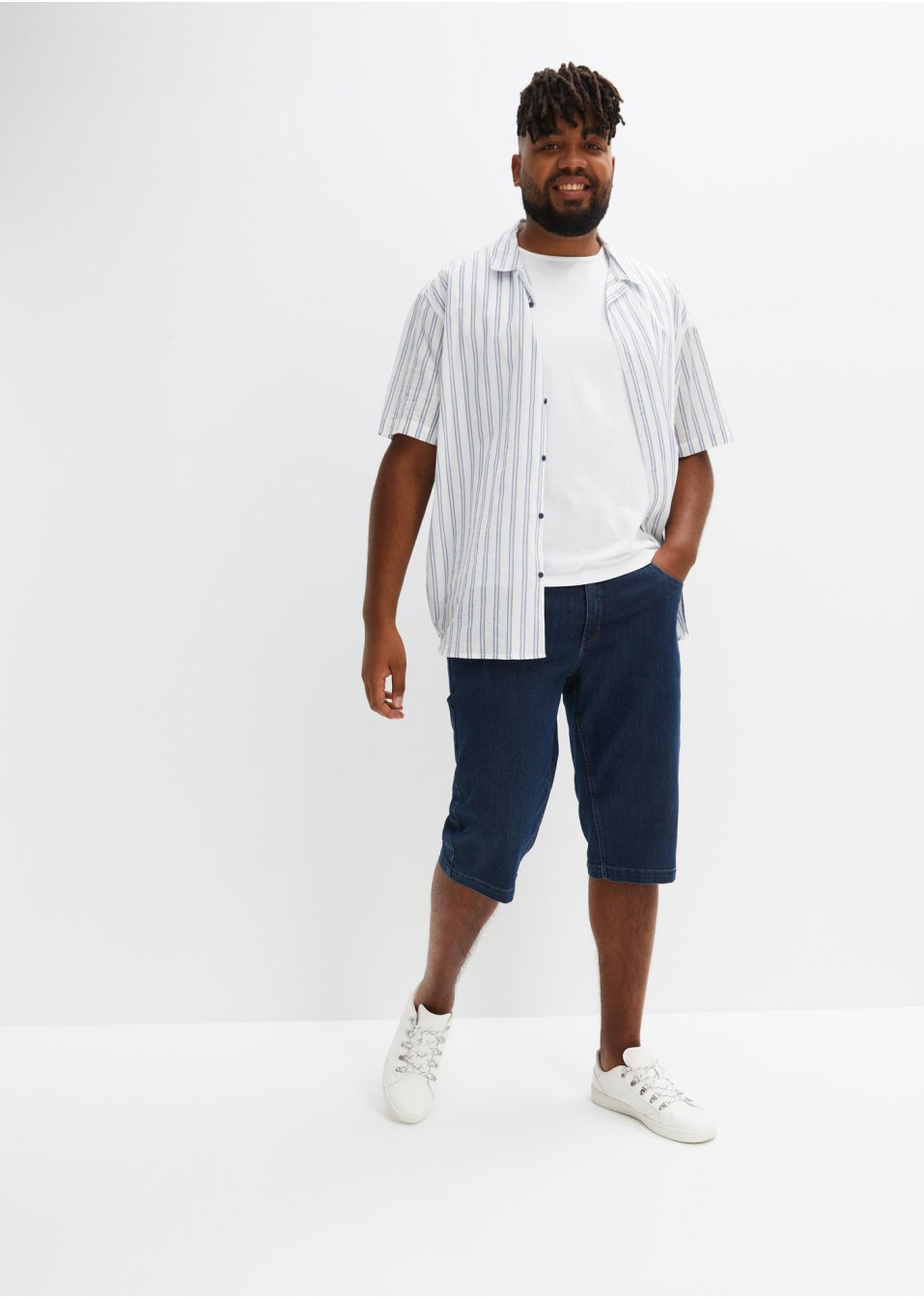 Lot de 2 bermudas longs en jean extensible, Regular Fit