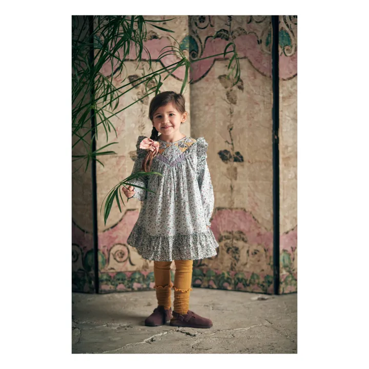 Louise Misha Robe Patchwork Lara | Bleu ciel