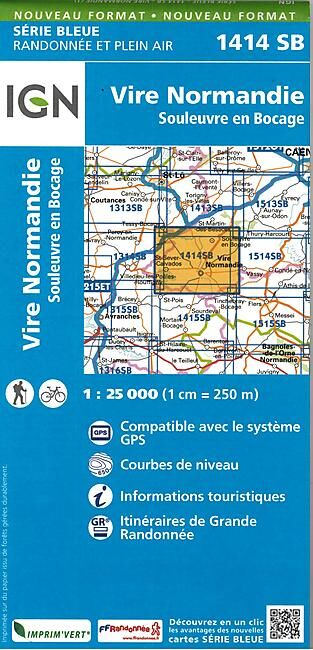 IGN - 1414 SB VIRE NORMANDIE 1 25 000