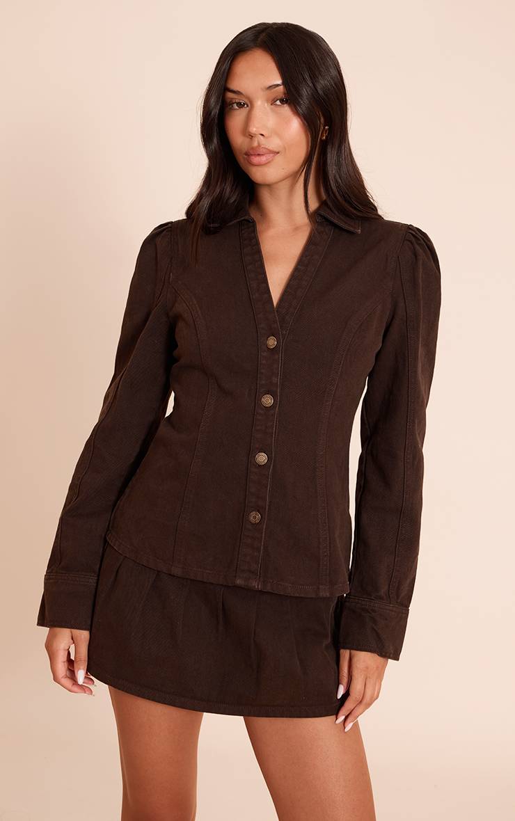 Chocolat Mini-jupe Plissée En Denim Indigo Fluide