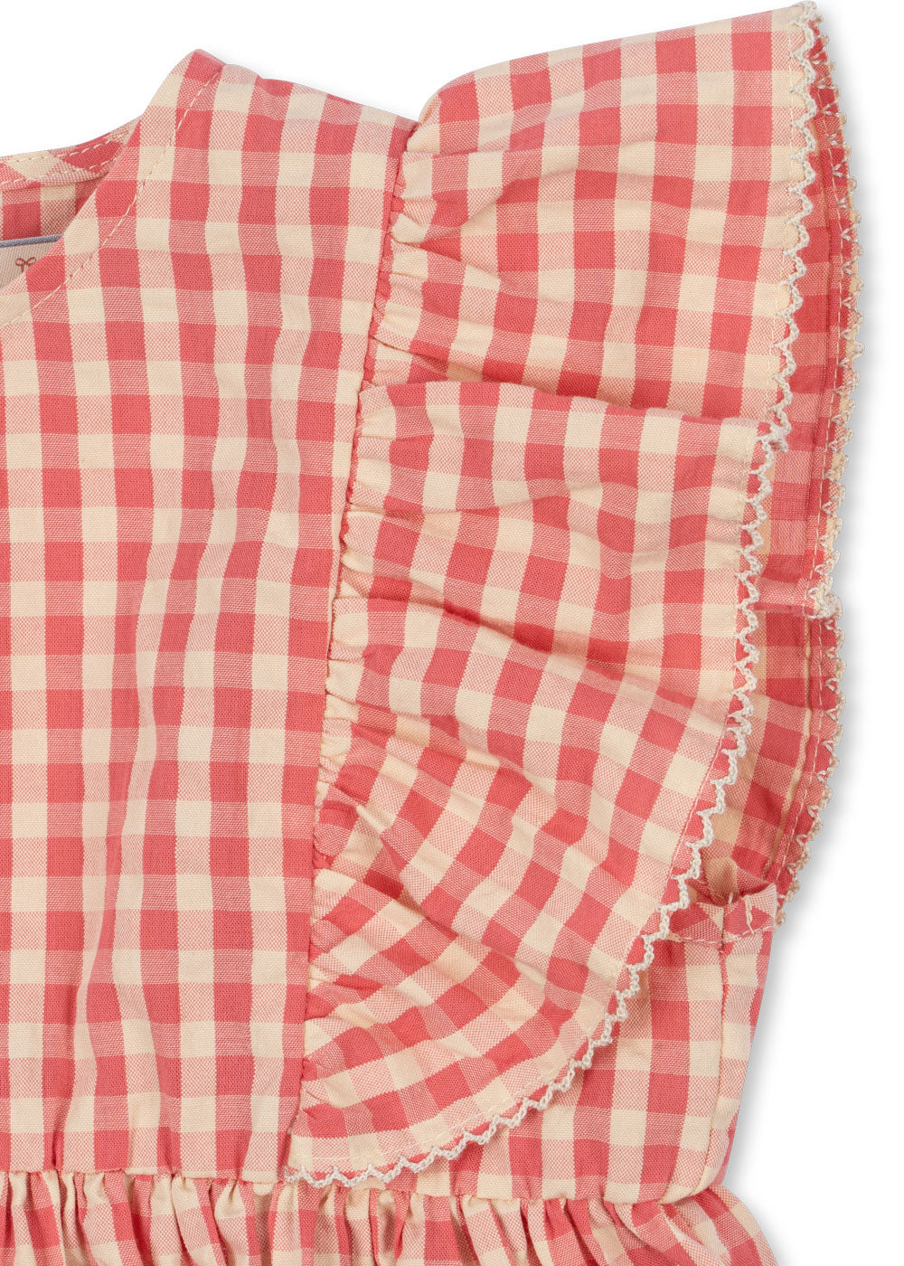Kim kjole - flamingo plume check - 12M