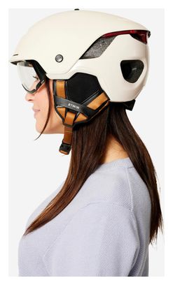 Casque Ville Btwin 900 Led Intégré Beige