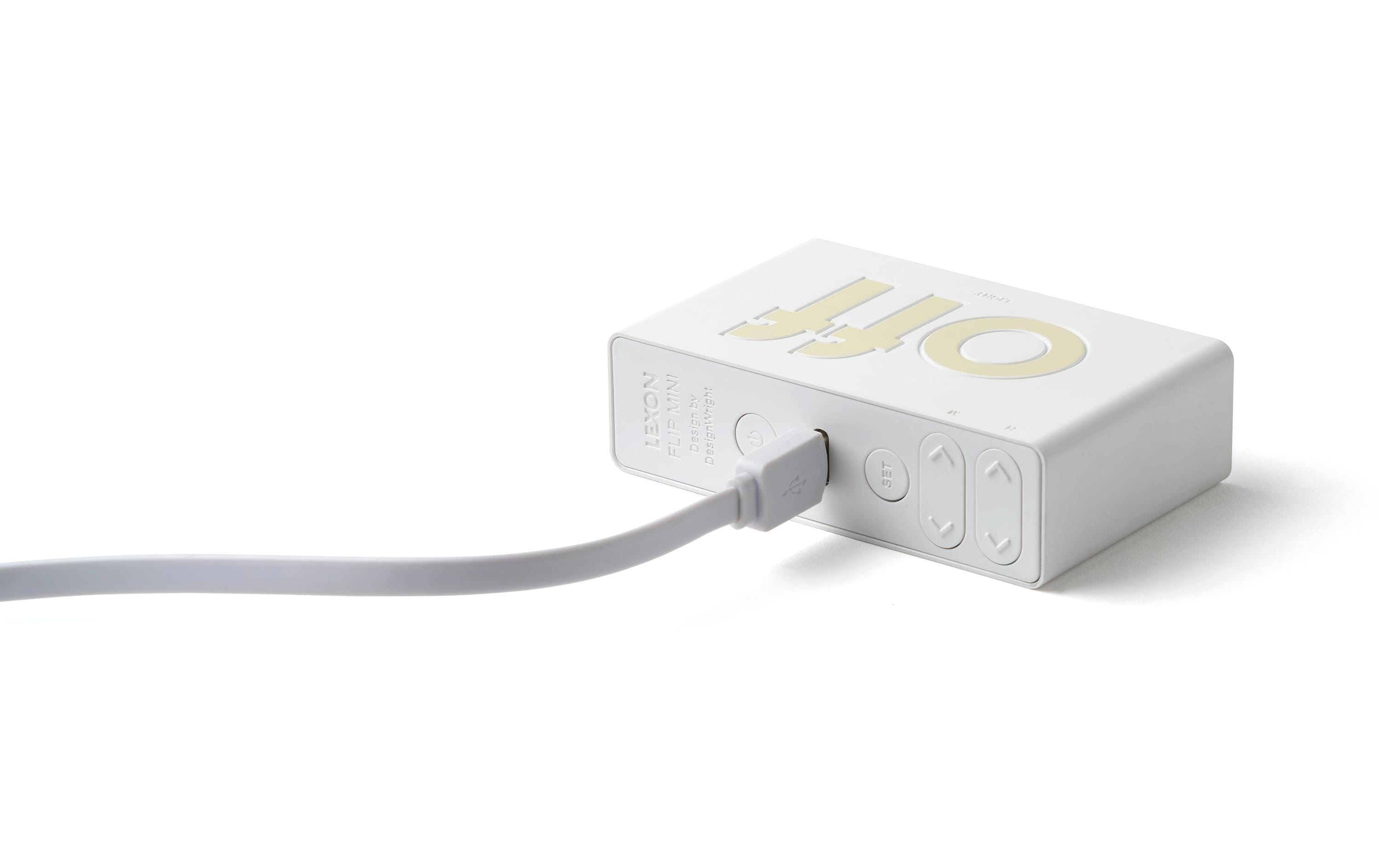 Digitalwecker Flip Mini WeissMini LCD-Wecker mit Umkehrfunktion (On/Off)