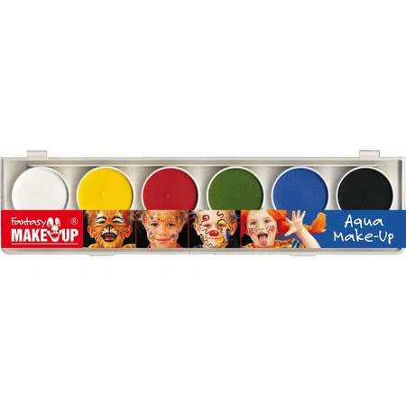 Fantasy Aqua Make Up Schminkkasten mit 6 Farben und 2 Pinsel