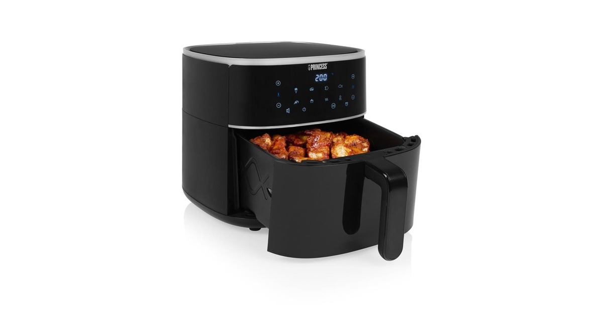 PrincessDigitale Airfryer 6L heteluchtfriteuse  (Zwart, 6 liter)