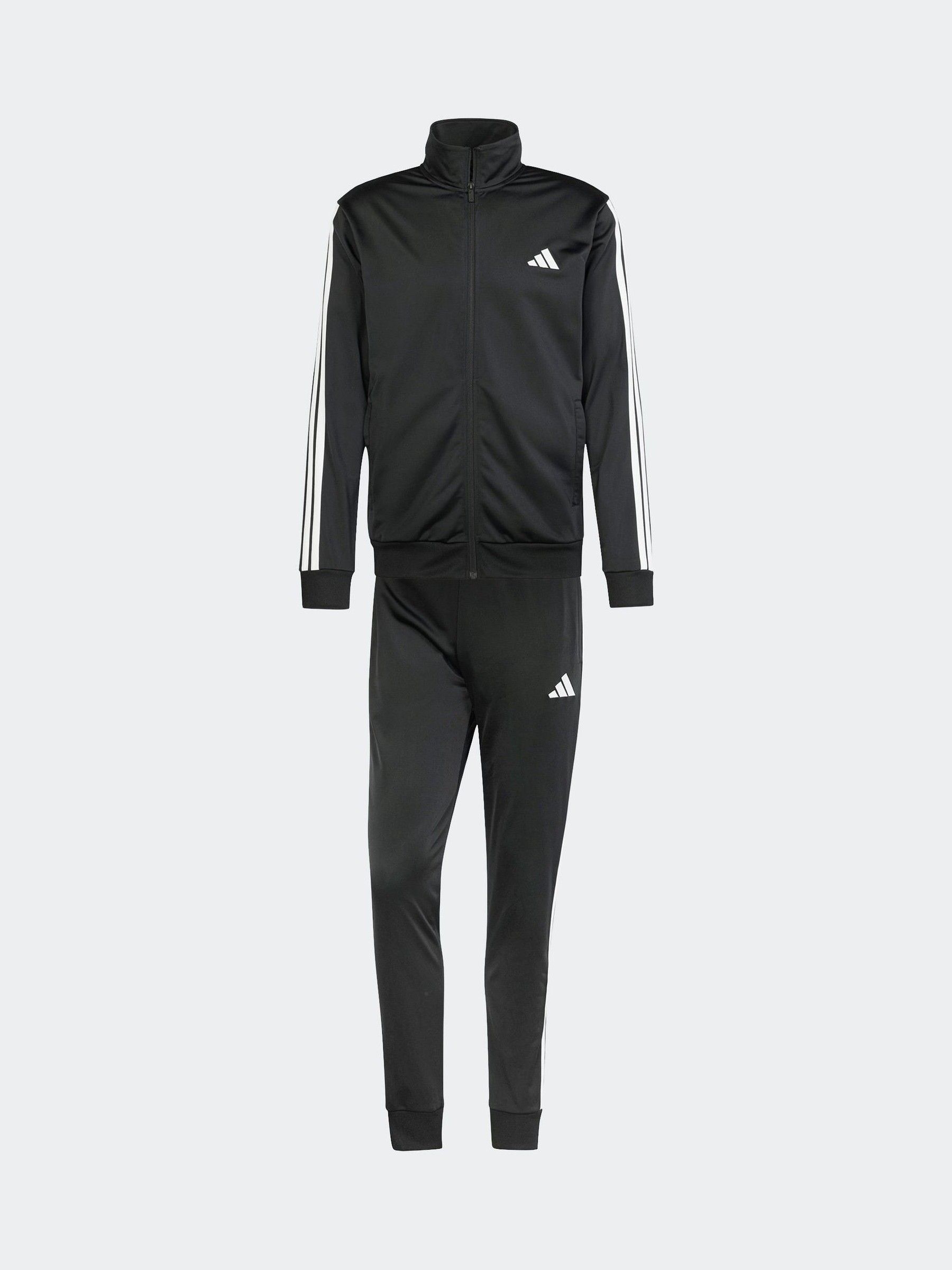 Zwart - adidas Sportswear basic tricot trainingspak met 3 strepen