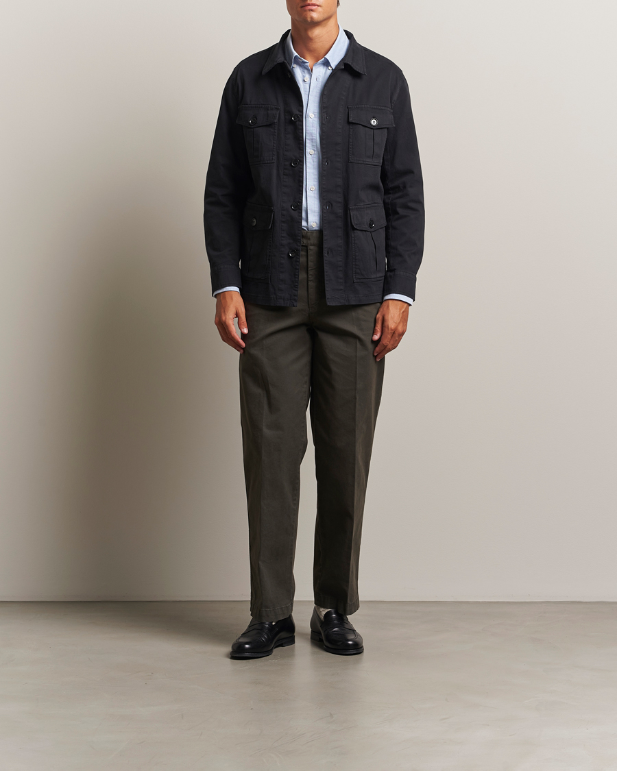 Oscar Jacobson Safari Shirt Jacket Black