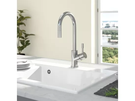 Robinet cuisine VILLEROY ET BOCH Umbrella flex acier massif poli + nettoyant