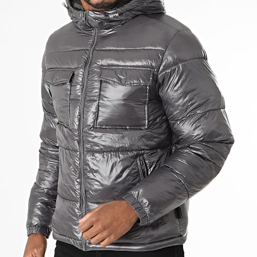 Doudoune Capuche Beach Gris Anthracite