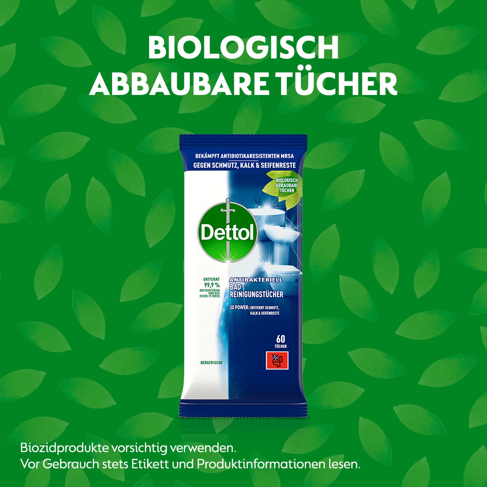 (3 Pack à 60 Stk.) Bad Reinigungs Tücher Badezimmer Feuchttücher (3193975) - Bergfrische