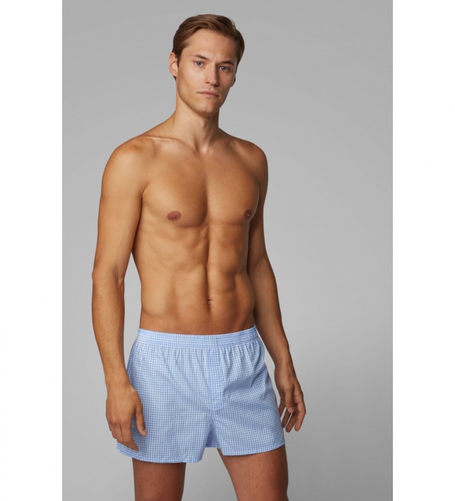 Conjunto de 2 shorts de pijama de popeline BOSS, cor azul (novo, sem uso).
