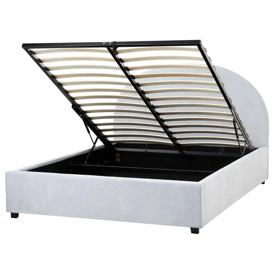 VAUCLUSE - Bed met opbergruimte - Lichtblauw - 140 x 200 cm - Stof