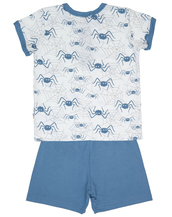 Schlafanzug SPIDER AOP kurz in weiß/blau
