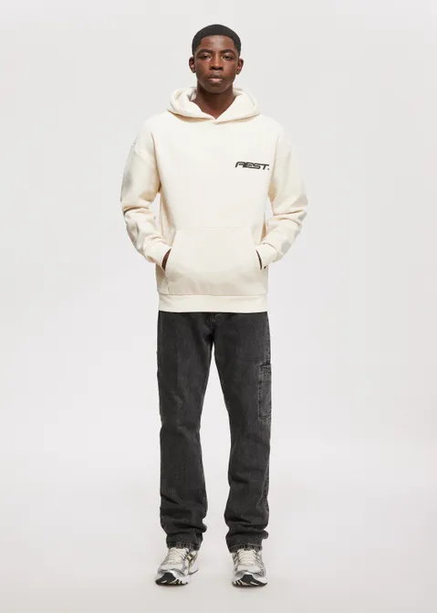 Hoodie met print 365 off-white (CREME.L)