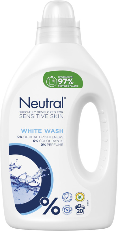 Neutral Vloeibaar Wasmiddel Wit Parfumvrij 1000ml