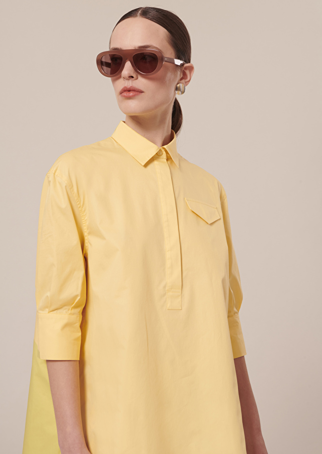 Top Tallulahjaune en popeline