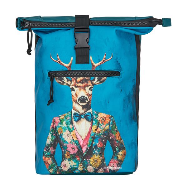 New Rebels Mart Art New York Rolltop Backpack Dressed Deer