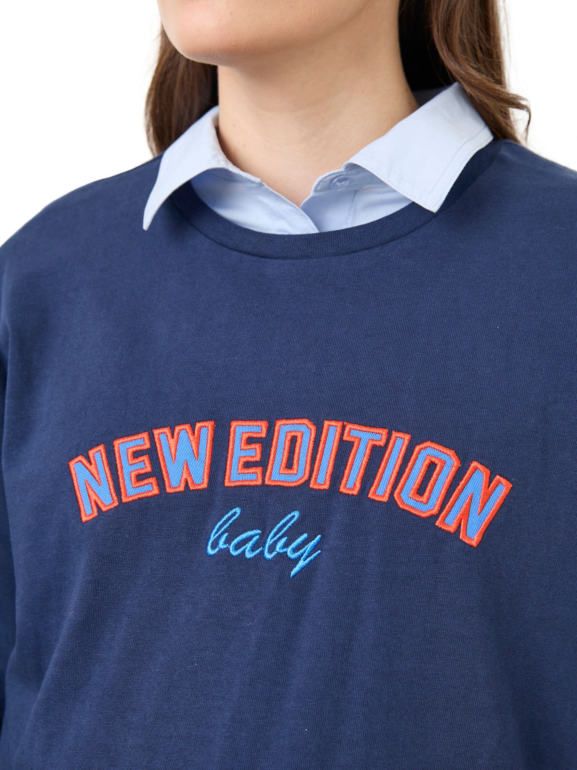 Vertbaudet Bio-Kollektion: Umstands-Shirt mit Stickerei NEW EDITION BABY marine
