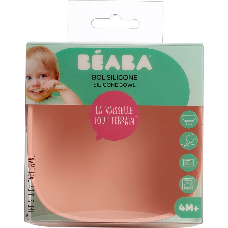 BEABA® Silikonschüssel mit Saugnapf, rosa