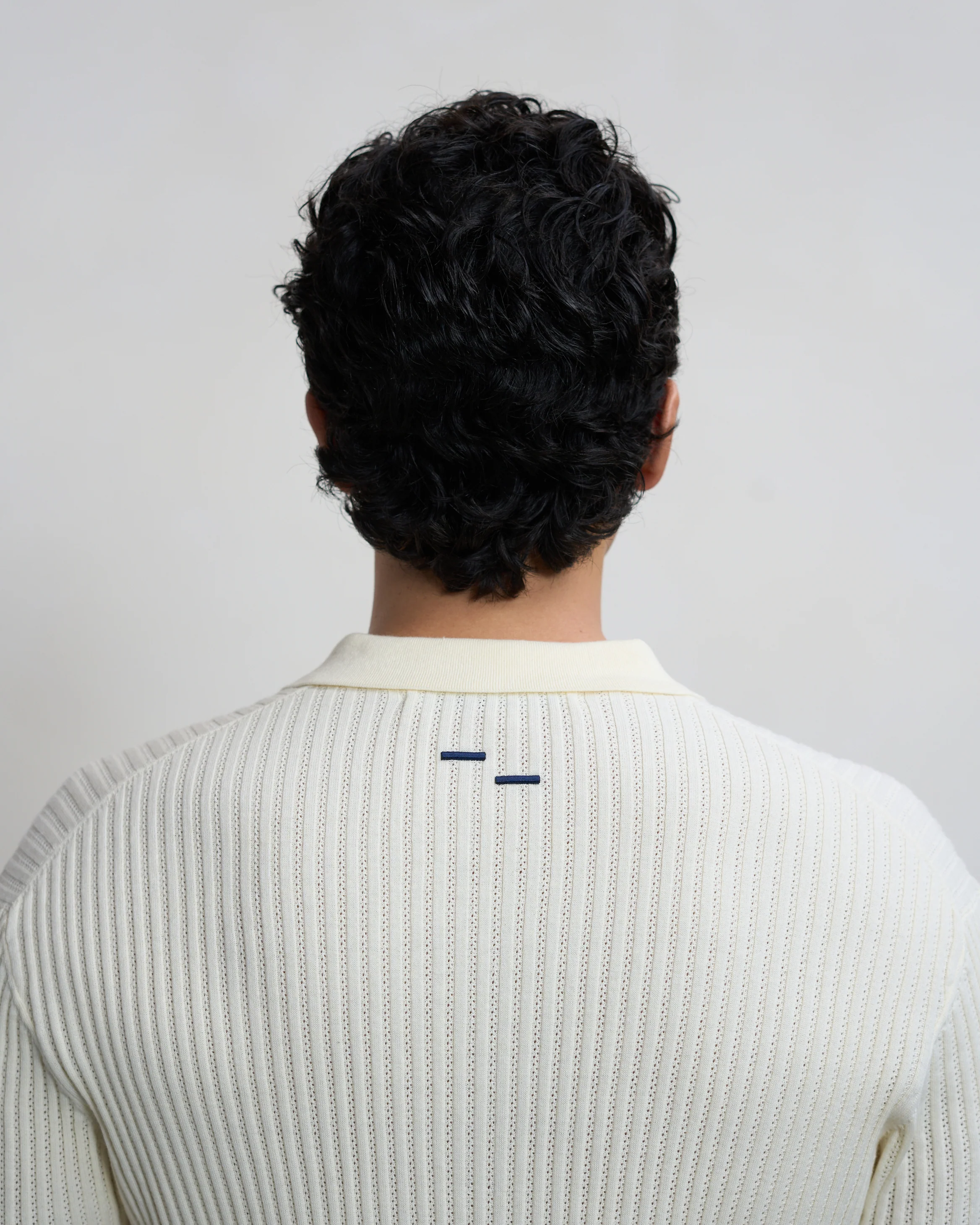 Fine Knit Polo Antique White