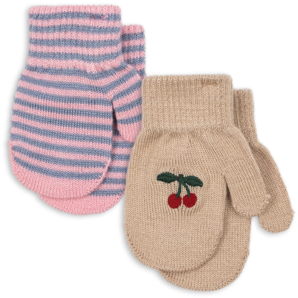 Køb Konges Sløjd Cherry/Stripe 2 Pak Filla Vanter