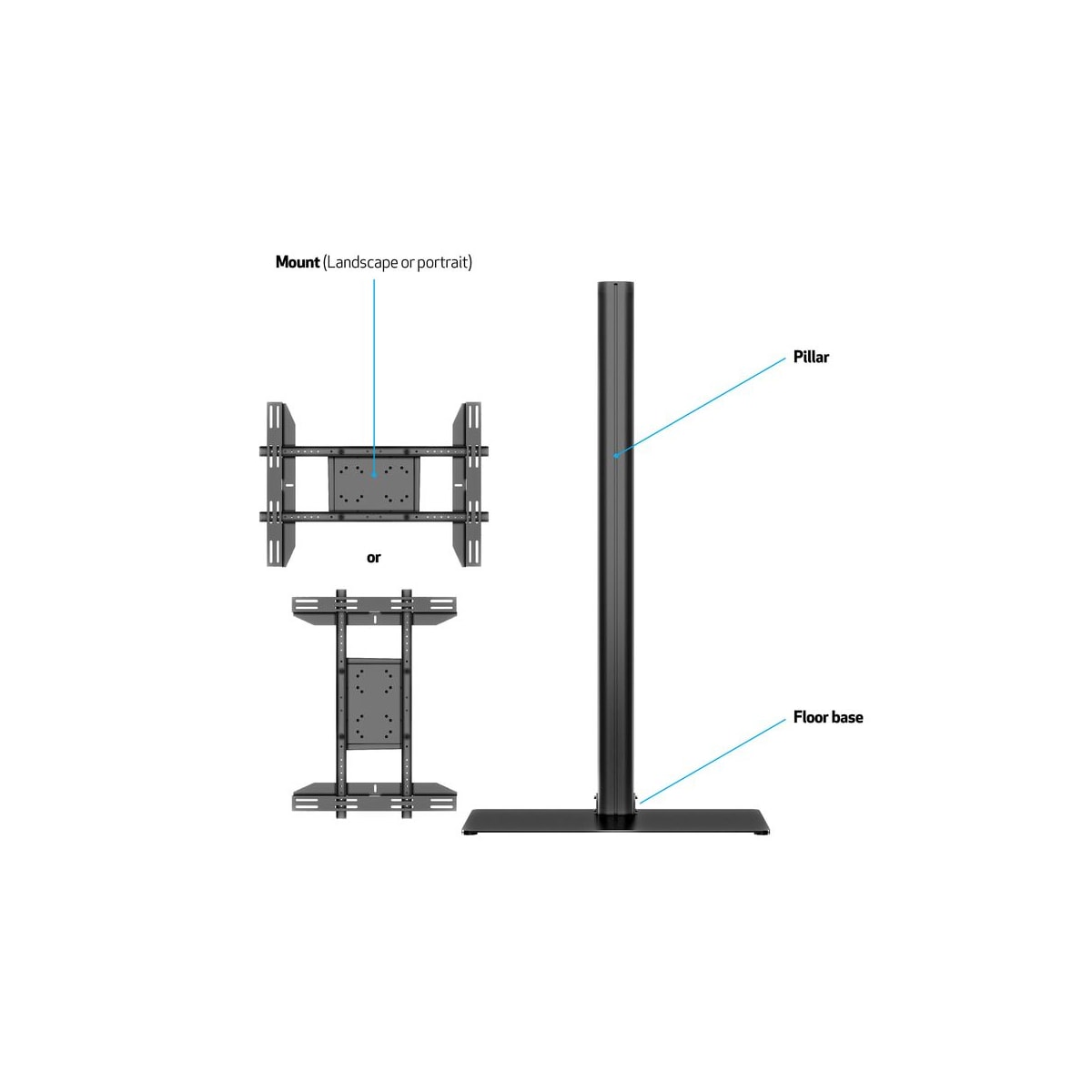 Multibrackets 2425 digitalskiltmontering 160 cm (63