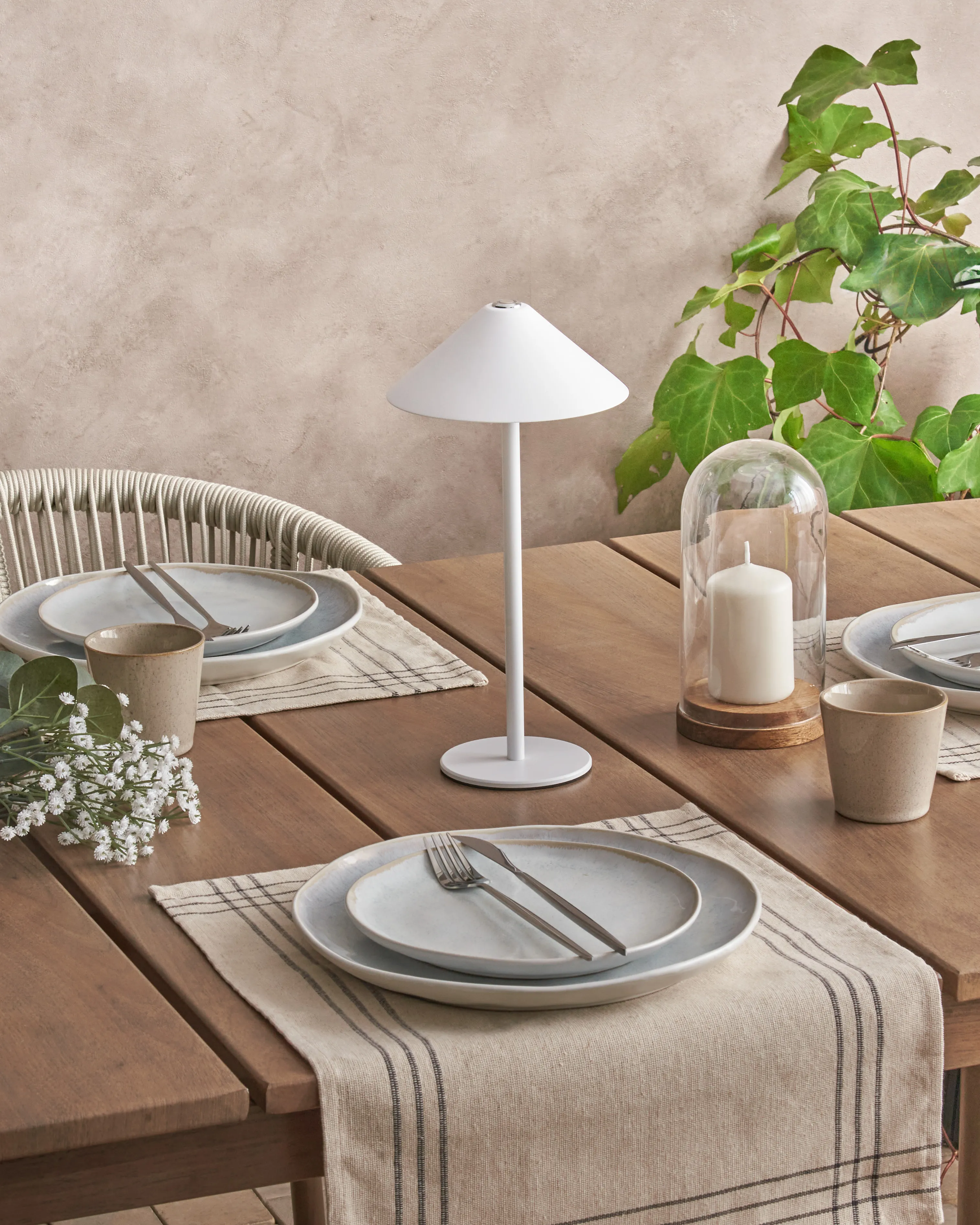 LED draadloze tafellamp FRANCOLI met dimmer Metaal Wit