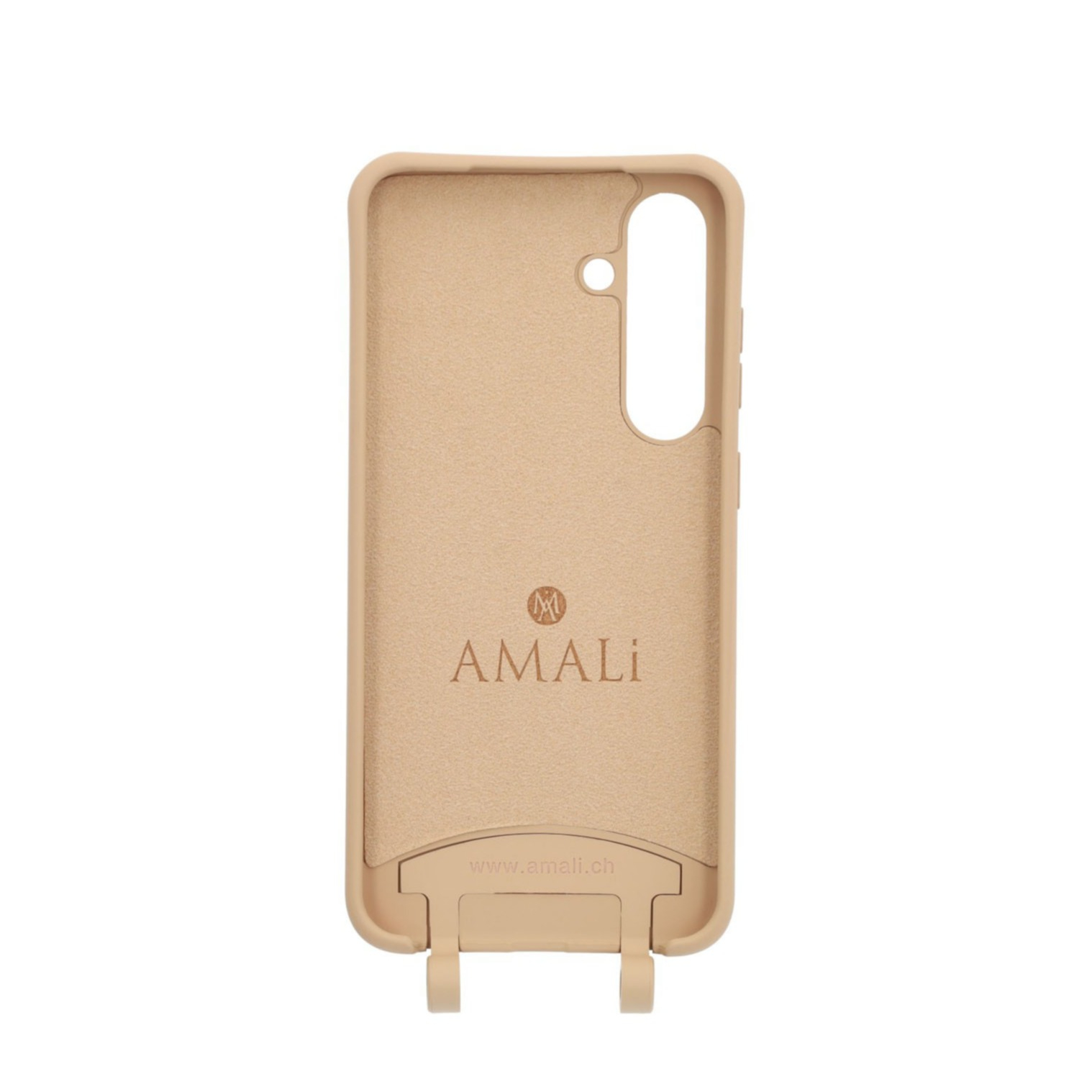 Samsung Galaxy S24  Plus Handy Hülle Elegantes Case mit abnehmbarem Necklace Adapter - Nude / Gold