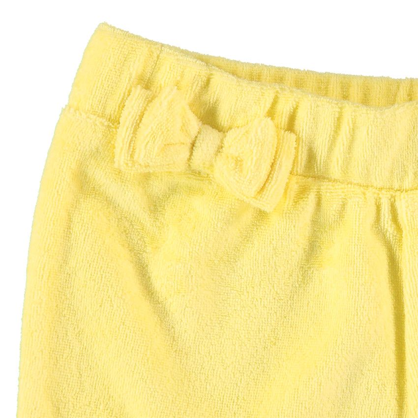 Short en éponge avec noeud à la taille - Jaune