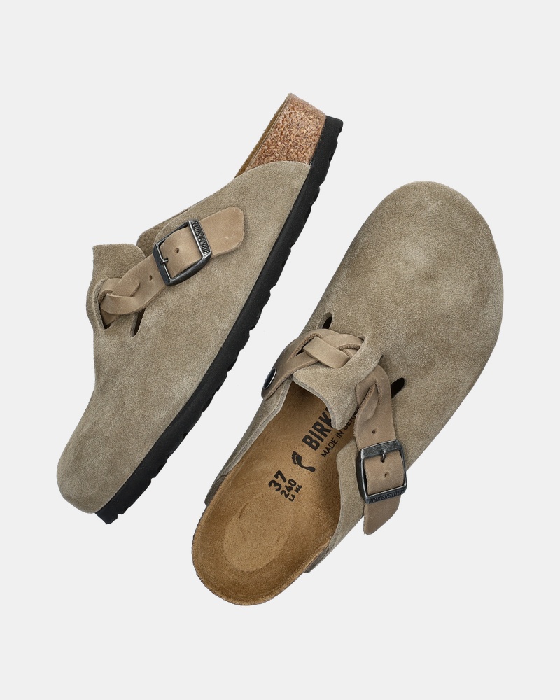 Birkenstock Boston Braided Instapschoenen  - bruin