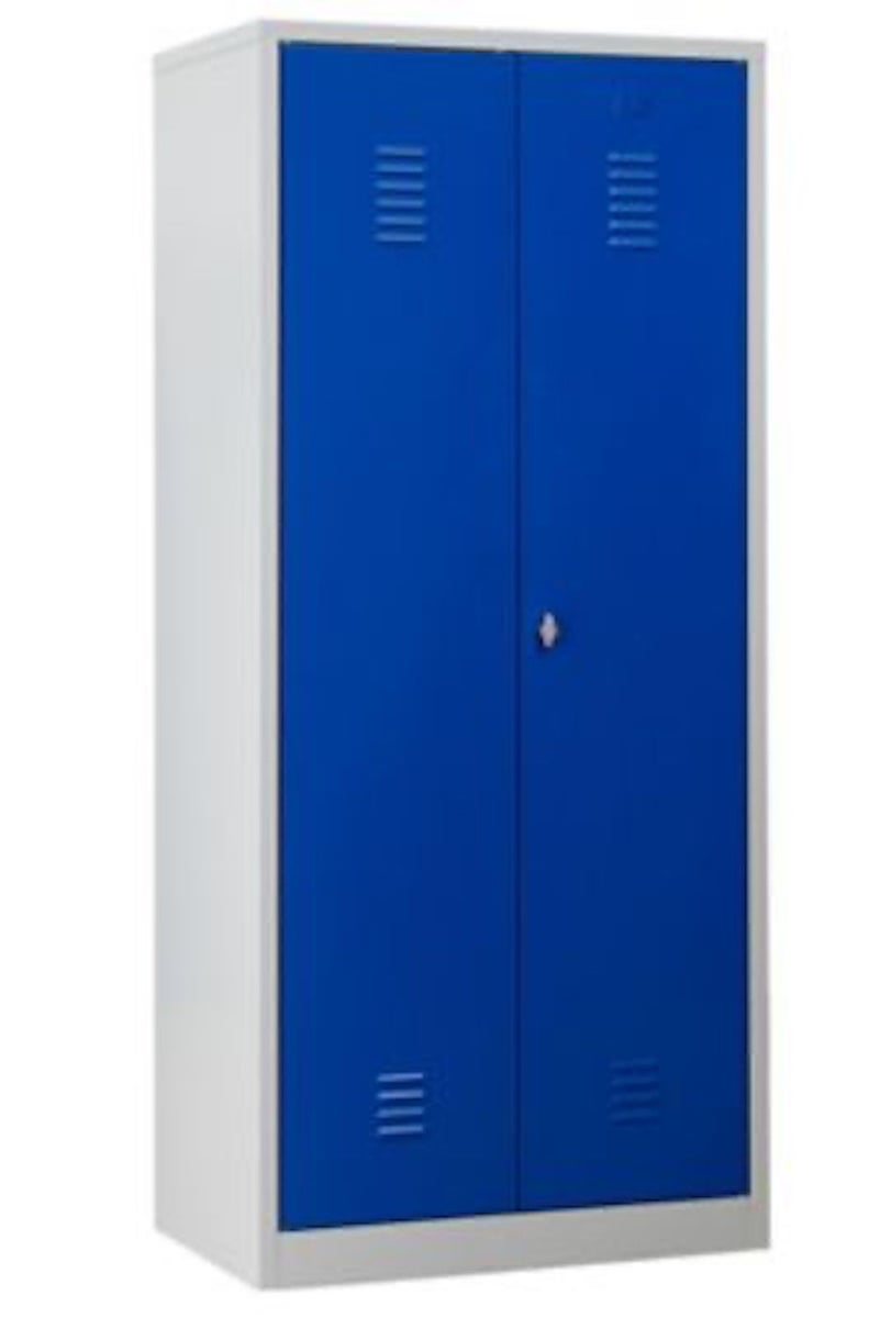 PROREGAL Garderobekast Camel 2 compartimenten & 1 slot HxBxD 180 x 80 x 50 cm Hangslot Grijs-Blauw