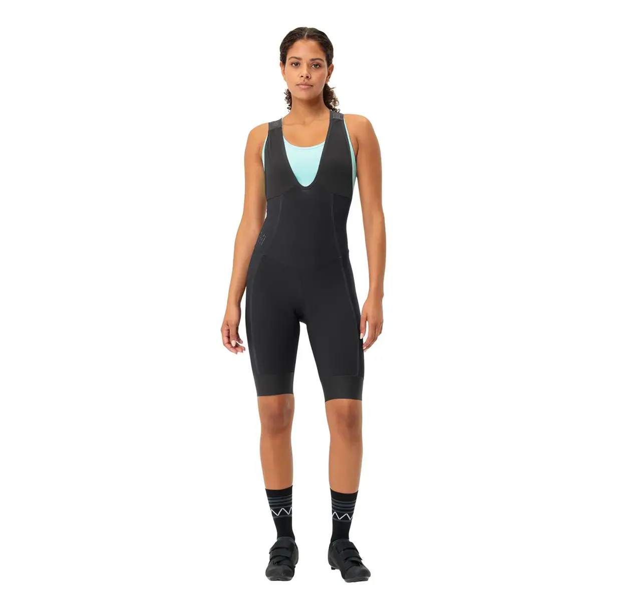 VAUDE Furka Fietsbroek kort met bretels Zwart Dames