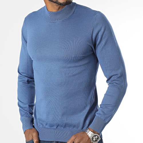Pull Col Montant Bleu Marine