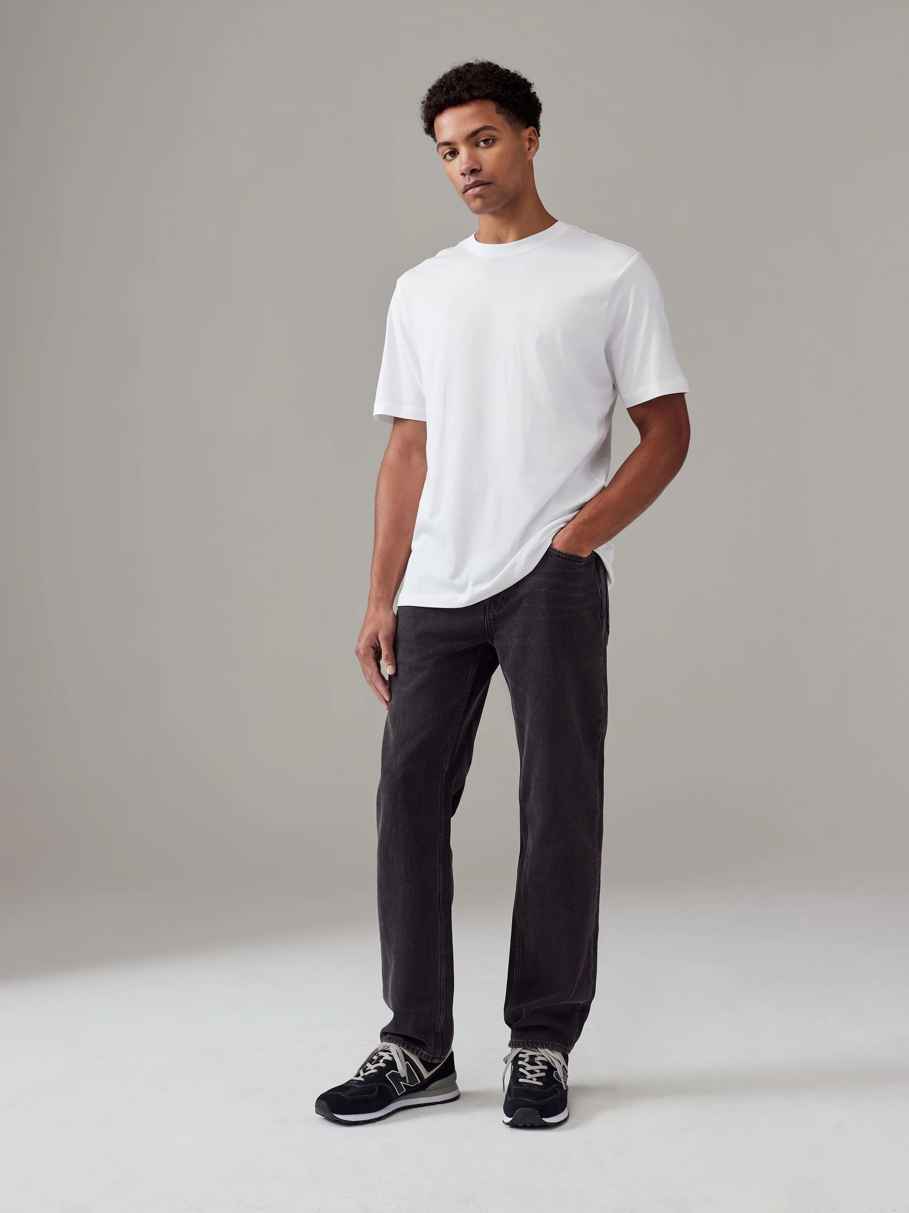 Wit/zwart/marineblauw - Normale Pasvorm - Essential katoenen T-shirts verpakking van 6