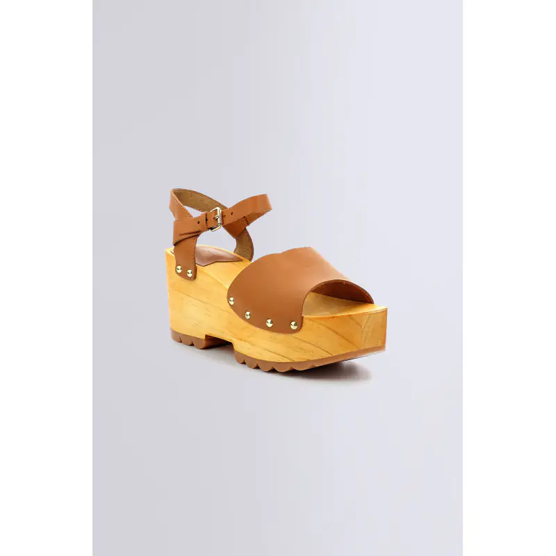 KICK WEDGE WISE CAMEL SANDALES Cuir Femme