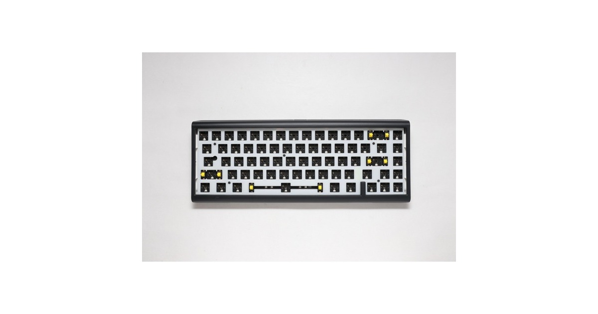 DuckyProjectD Tinker 65 met QMK/VIA, toetsenbord  (Zwart/wit, US lay-out, Barebone. RGB led, Hot-swappable, Gasket mount, 65%)