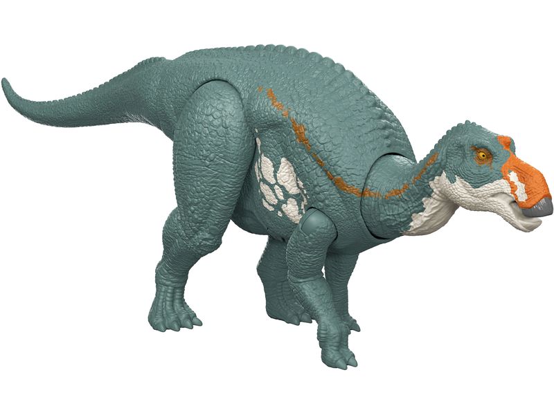 Mattel Jurassic World Wild Roar Maiasaura Dinosaurierfigur mit Angriffsbewegung und mächtigem Gebrüll
