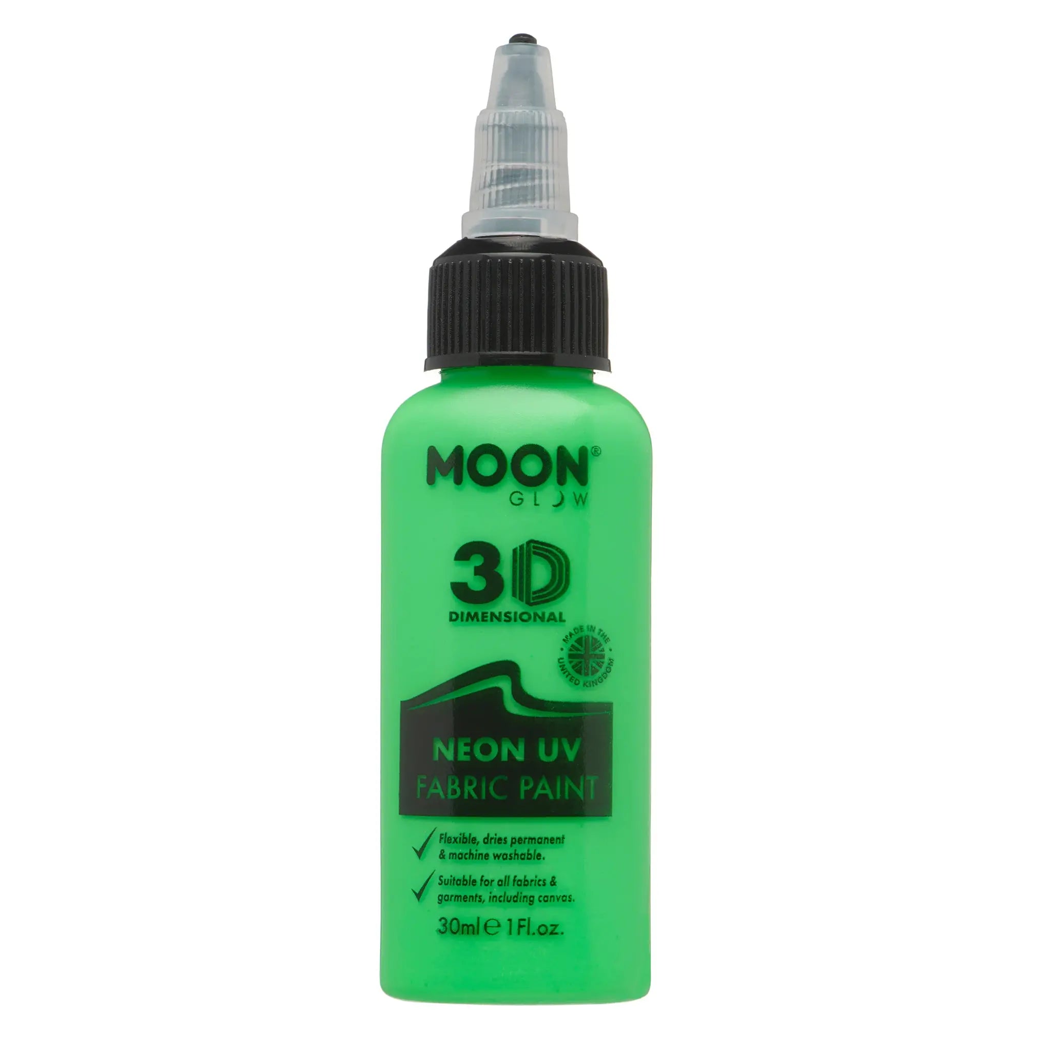 Moon Glow Neon UV Fabric Paint 30ml Intense Green 30ml
