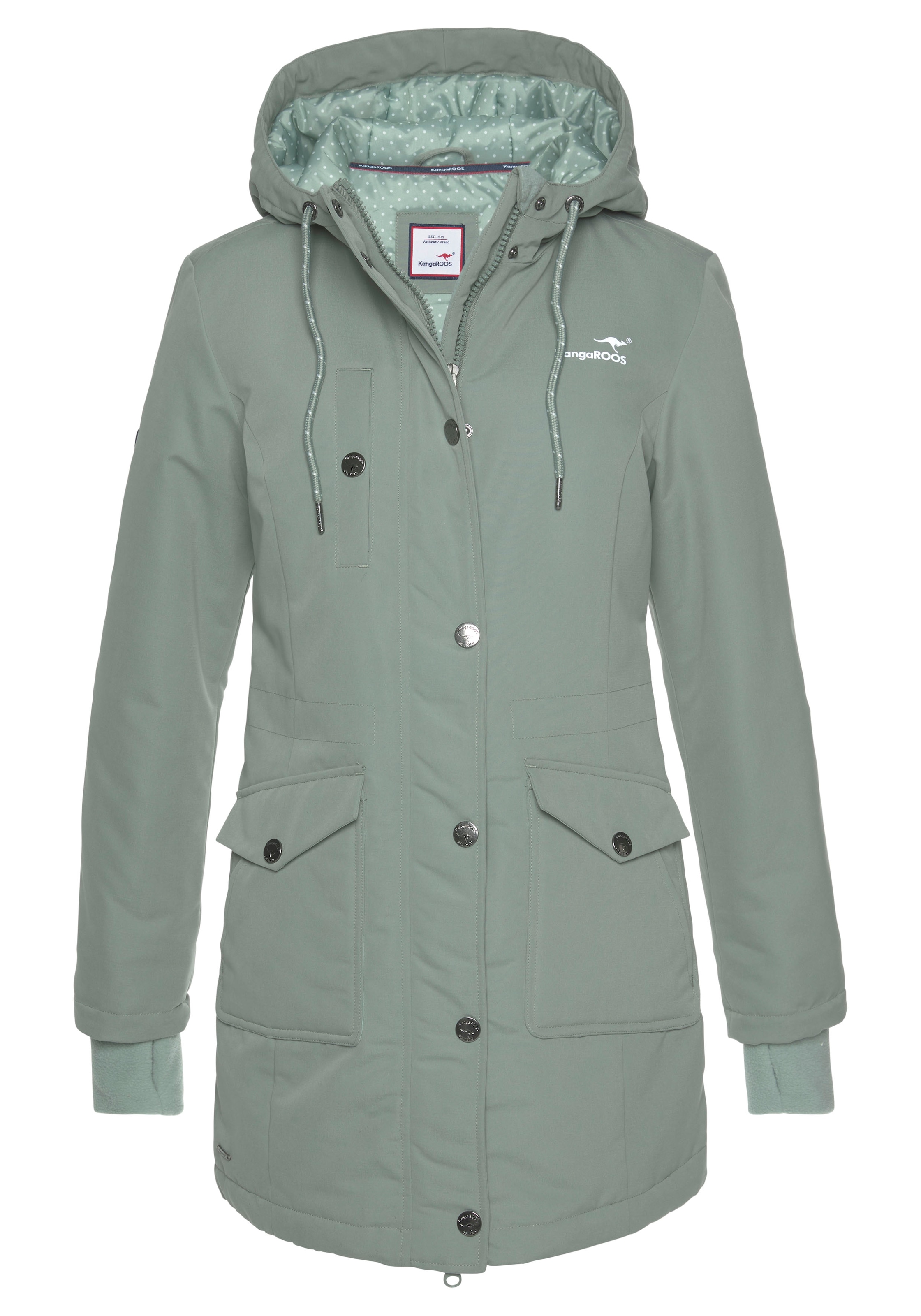 KangaROOS Langjacke mit Kapuze für den Übergang,  aus leichtem Webmaterial,  modisch