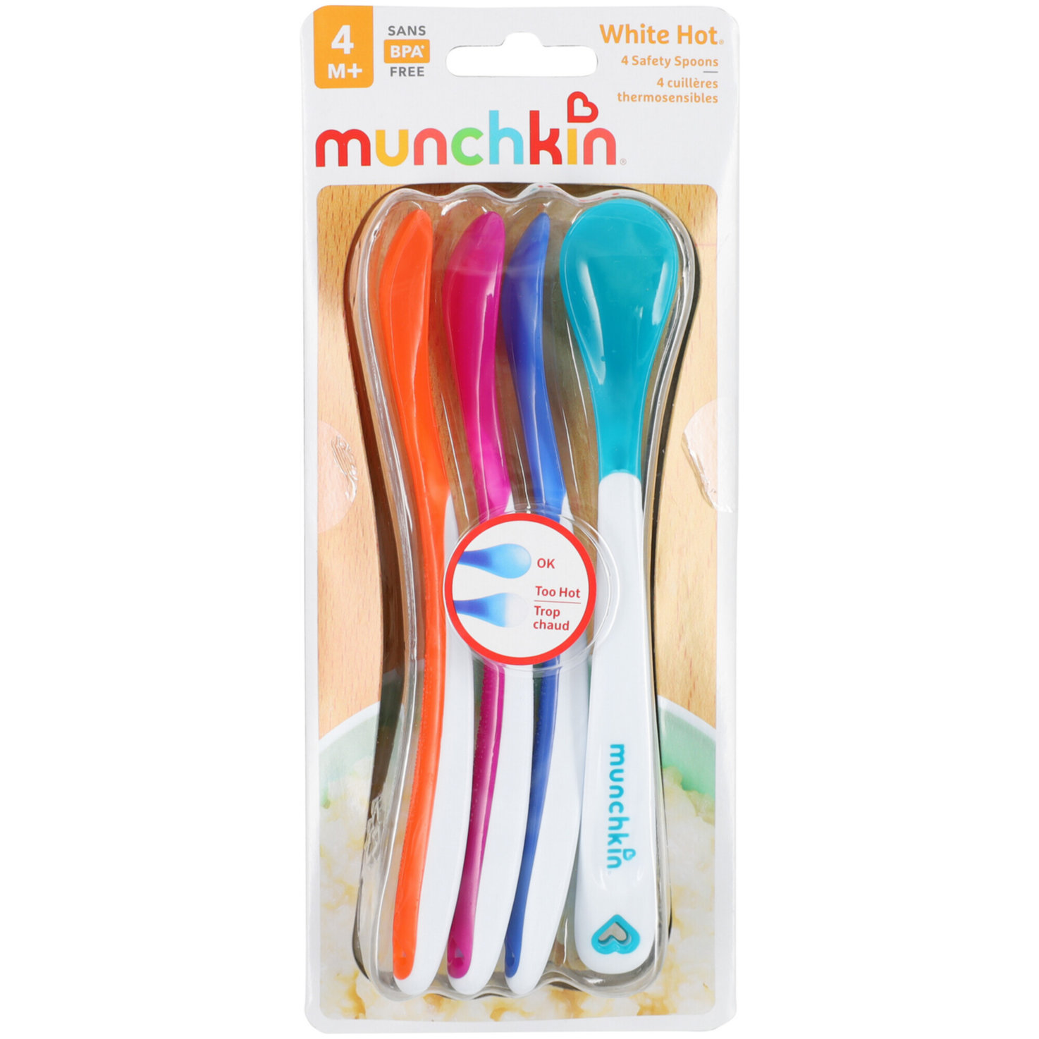 Munchkin Erster Fütterlöffel White Hot 4+ Monate