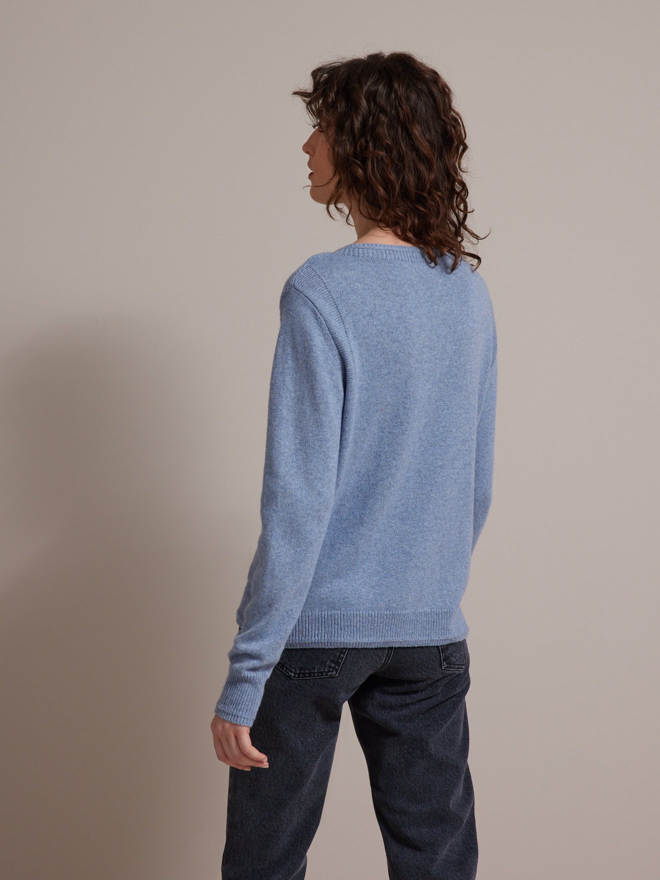 Pull col rond femme laine mérinos RWS*