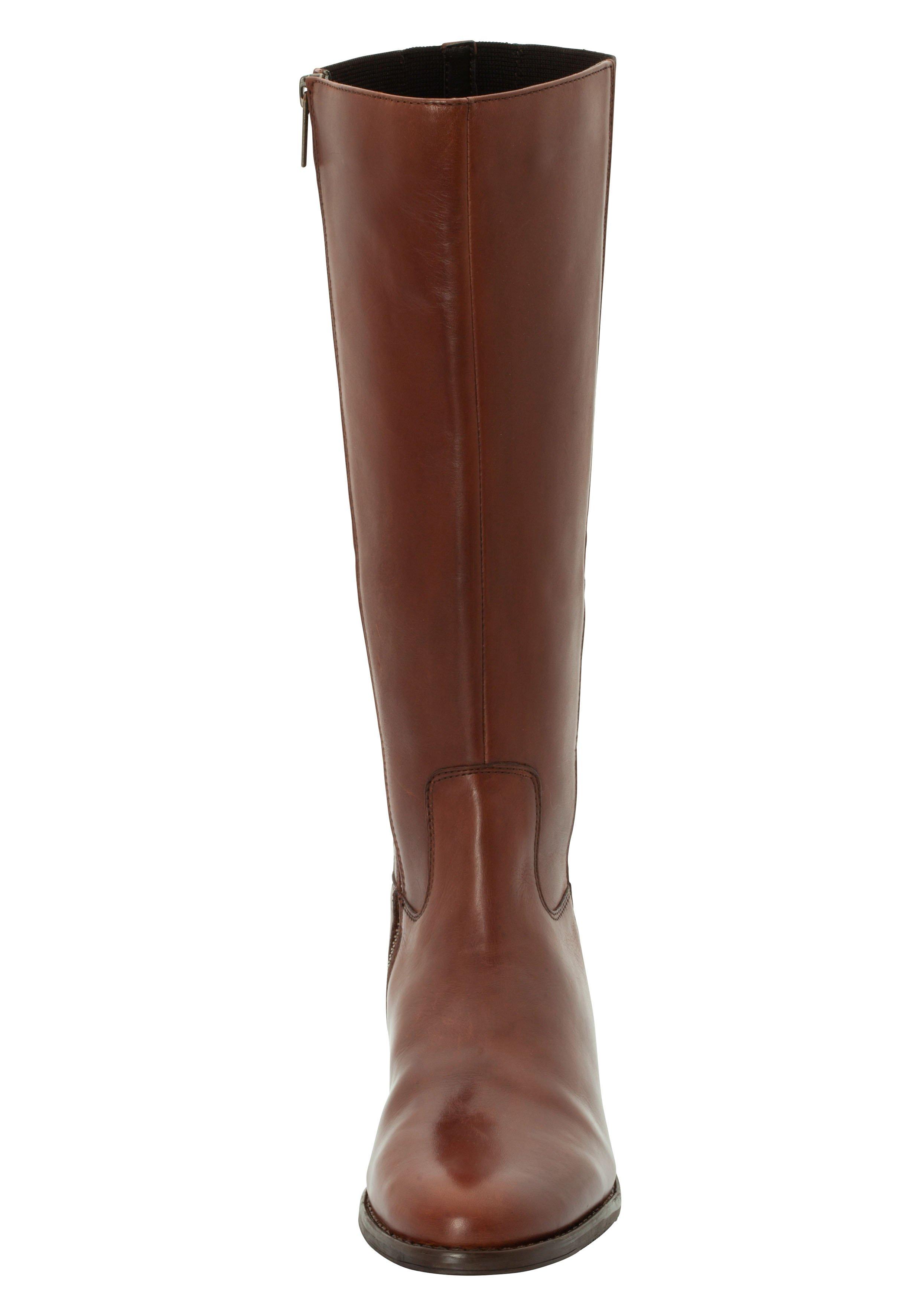 Weitschaftstiefel aus Leder mit  Schnürung