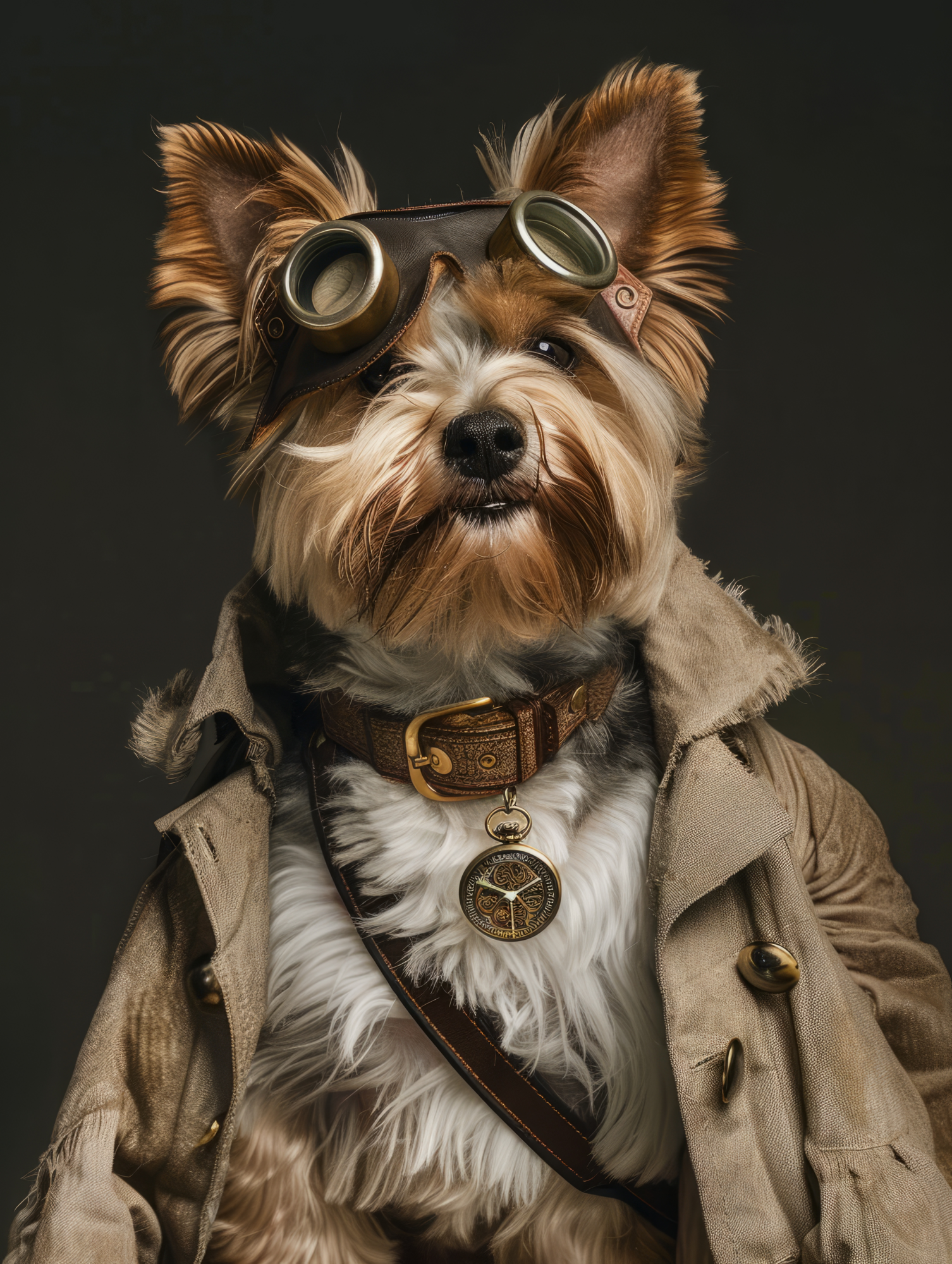 Canvas schilderij van een Biewer Terrier 40x60 cm