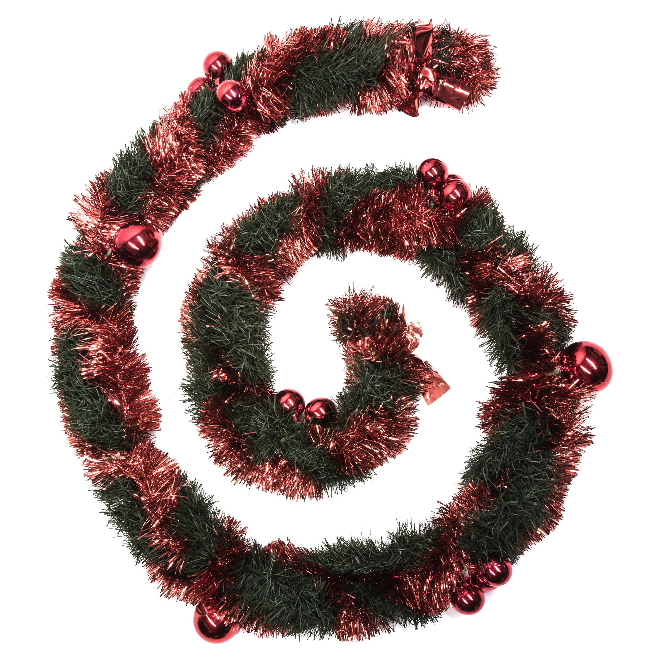 GUIRLANDE VERTE 100X5X2.7M BOULE DE NOEL ROUGE XL