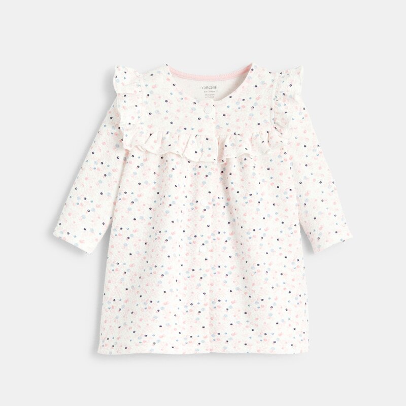 Robe tissu fantaisie bulles et legging rose naissance Rose