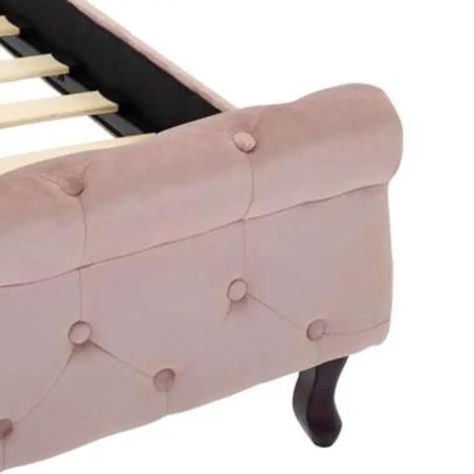 vidaXL - Tweepersoonbed - Roze - Fluweel - 160x200 cm