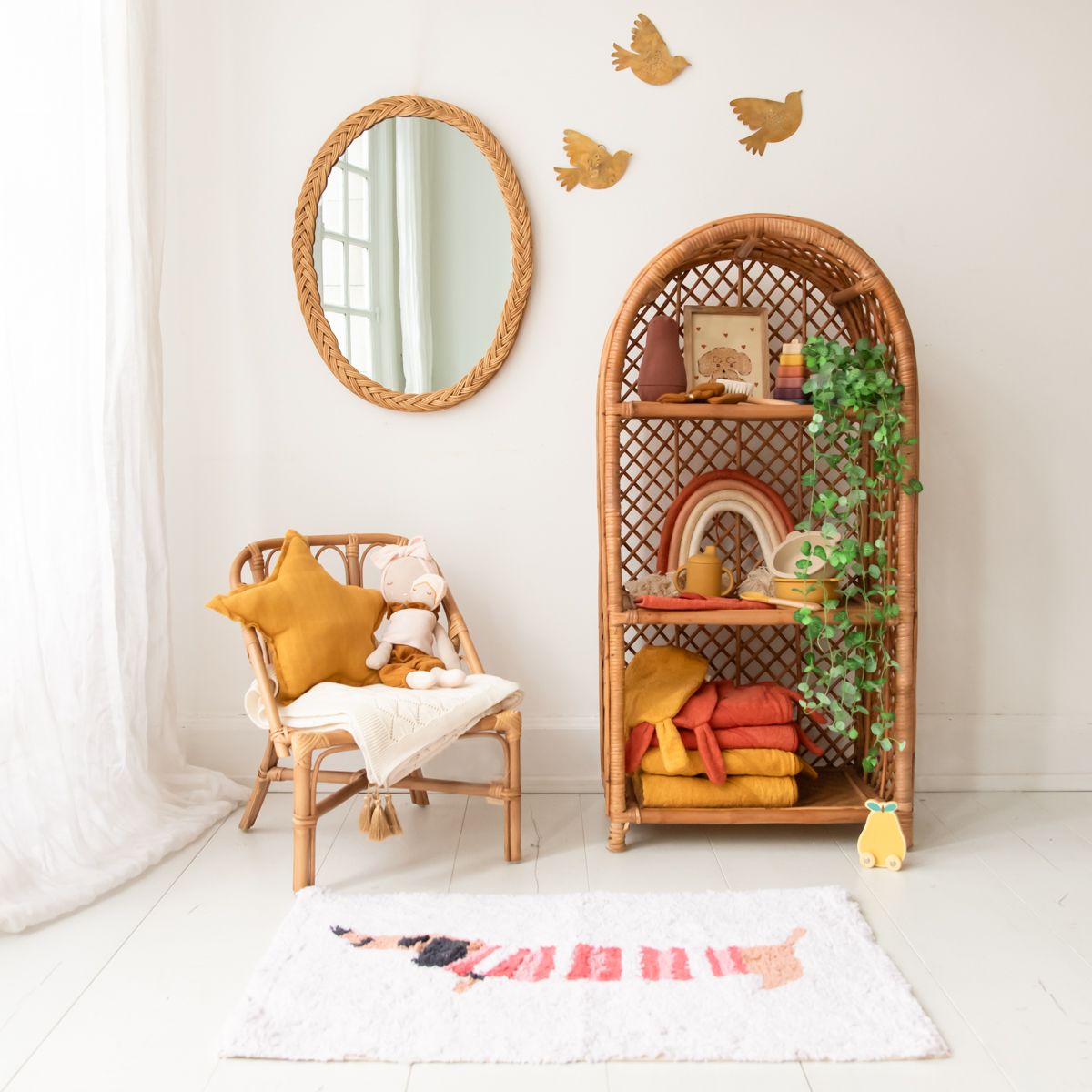 Gant de toilette éponge lapin jaune miel Amande